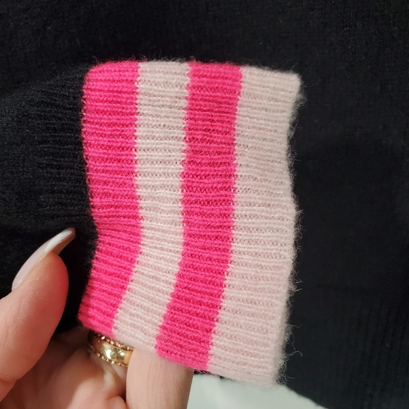 Brodie | 100% Cashmere Sweater Jumper Black Pink Love Graphic Valentine's Day S - Picture 7 of 10